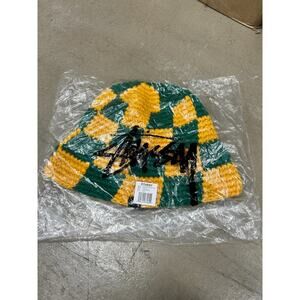 Stussy BUCKET HAT CHECKER KNIT YELLOW / GREEN